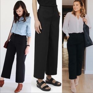 Everlane Black Crop Wide Leg sz 10